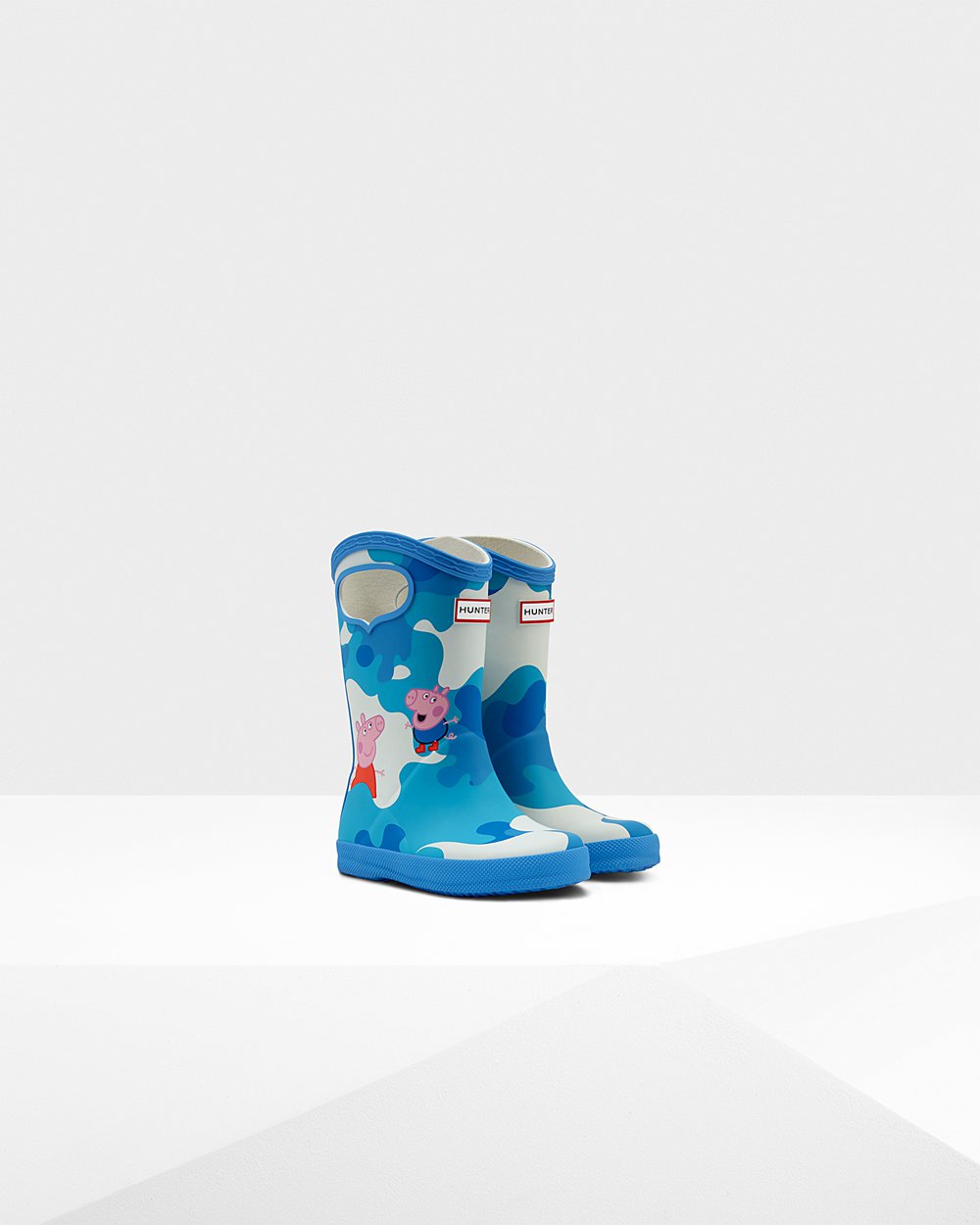 Hunter Niños Original First Peppa Pig Grab Handle - Botas de Lluvia Azules - 497-CTJEOZ